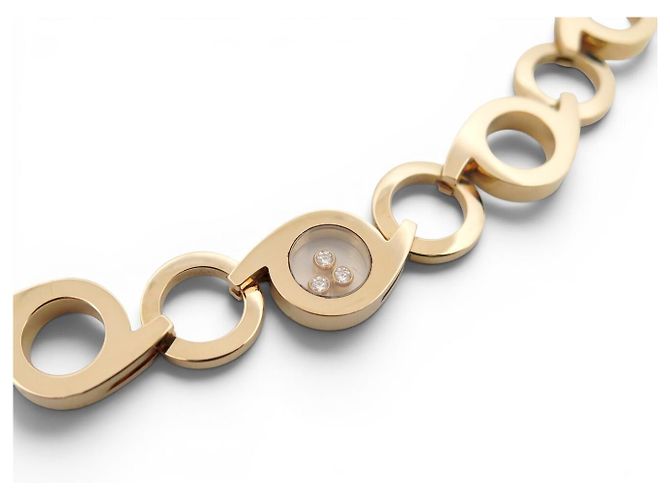 COLLANA VINTAGE CHOPARD HAPPY DIAMONDS 6469 45CM IN ORO GIALLO 18K 72.1GR D'oro - vista 4