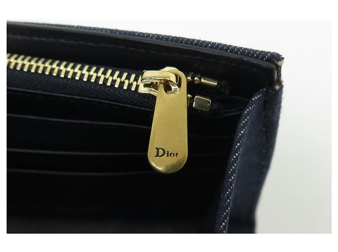 Christian Dior BORSA A MANO DIOR DIORAMA NUOVA IN CANVAS DENIM BLU WALLET ON CHAIN - vista 10