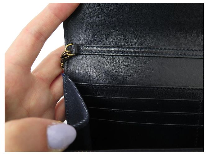 Christian Dior BORSA A MANO DIOR DIORAMA NUOVA IN CANVAS DENIM BLU WALLET ON CHAIN - vista 13