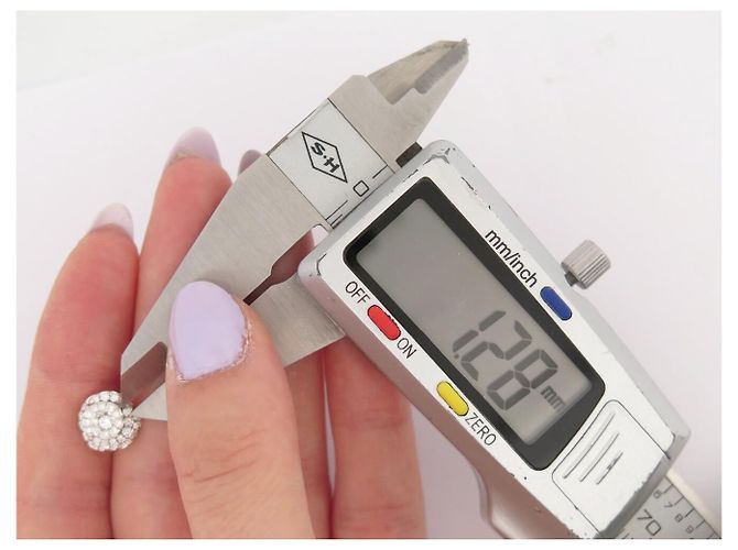 NUOVI ORECCHINI DIOR ROSE COUTURE 70 DIAMANTI ORO BIANCO 18K 6.8GR Argento - vista 14