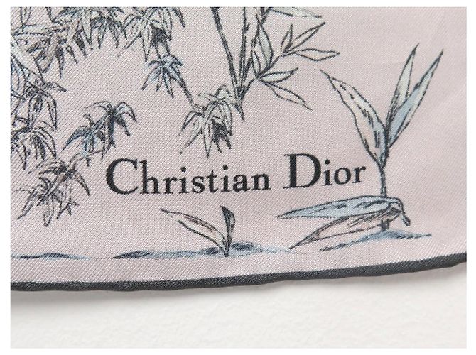 NEU DIOR CHRISTIAN DIOR JOUY BAMBOO QUADRATisches TUCH 65 SEIDE ROSA - Ansicht 6