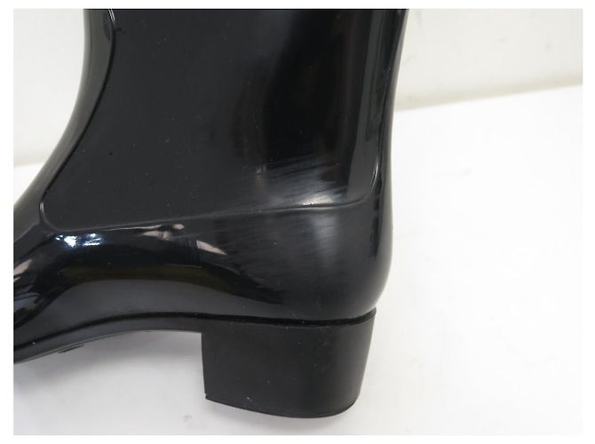 CHANEL SCHUHE CAMELIA REGENSTIVEL 37 SCHWARZER GUMMI BOOTS SHOES - Ansicht 15
