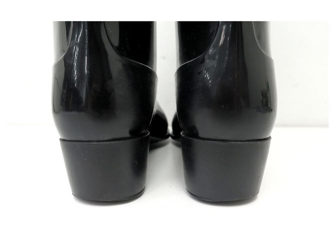 CHANEL SCHUHE CAMELIA REGENSTIVEL 37 SCHWARZER GUMMI BOOTS SHOES - Ansicht 6