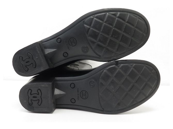 CHANEL SCHUHE CAMELIA REGENSTIVEL 37 SCHWARZER GUMMI BOOTS SHOES - Ansicht 7