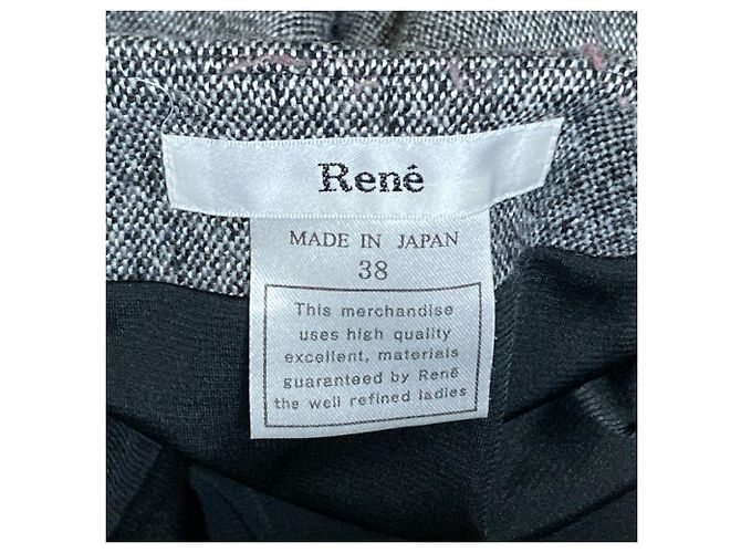 Autre Marque Falda de tweed Rene con botones de flor de lana Castaño - vista 4