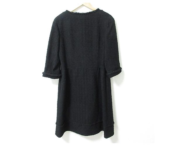 Autre Marque Vestido de tweed de lana Rene Negro - vista 2