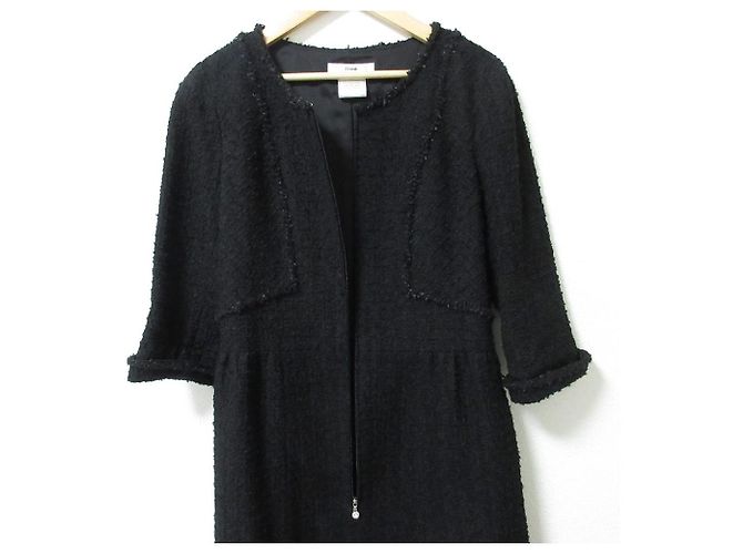 Autre Marque Vestido de tweed de lana Rene Negro - vista 5