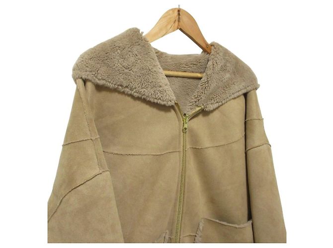 Autre Marque Abrigo reversible Sono Faux Shearling Castaño Camello - vista 5