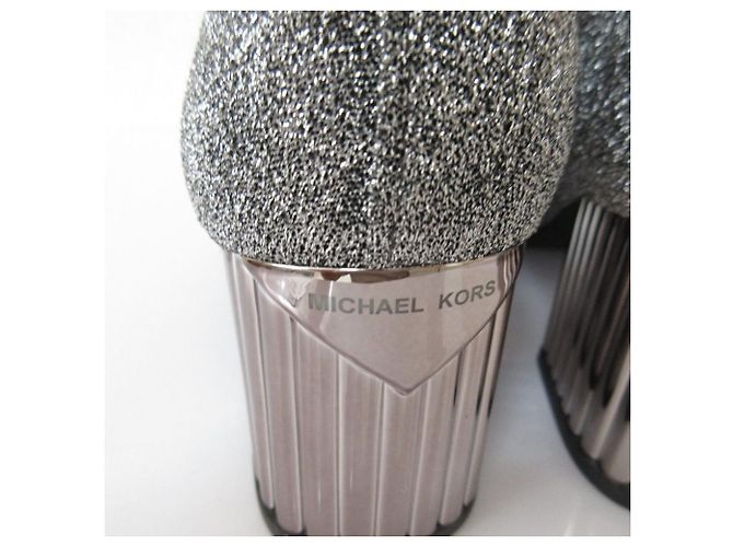 Michael Kors Glitzer-Sockenstiefel Silber - vista 8