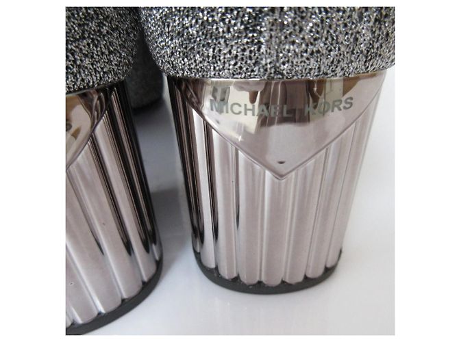 Michael Kors Glitzer-Sockenstiefel Silber - vista 9