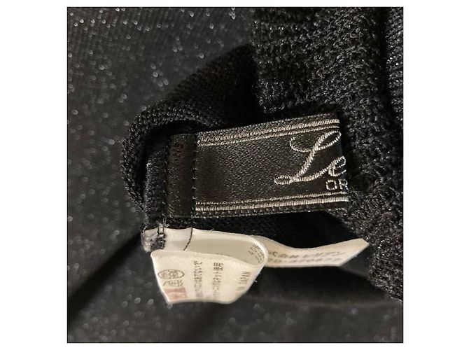 Autre Marque Leilian Mesh-Blumen-Lamé-Strickpullover Schwarz - Ansicht 4