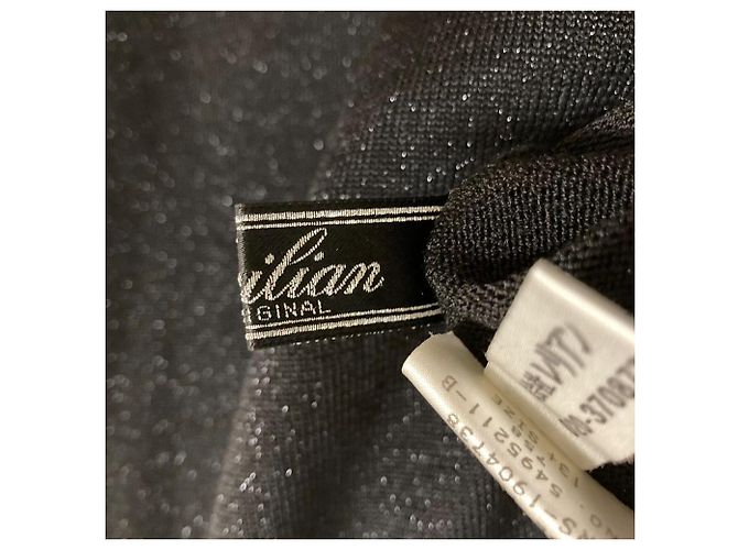 Autre Marque Leilian Mesh-Blumen-Lamé-Strickpullover Schwarz - Ansicht 5