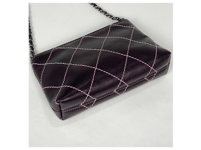 Chanel Accessoire-Tasche aus lila Leder - Ansicht 2