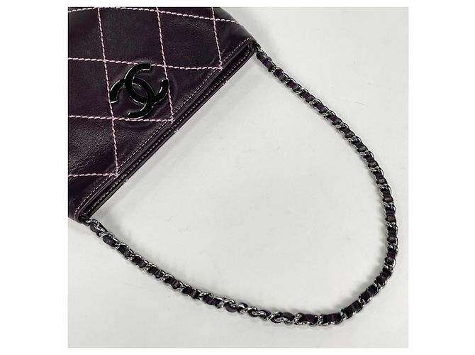 Chanel Accessoire-Tasche aus lila Leder - Ansicht 6