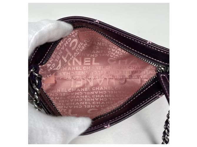 Chanel Accessoire-Tasche aus lila Leder - Ansicht 7