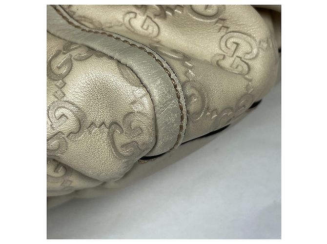 Sac à épaule Gucci en cuir blanc - vue 3