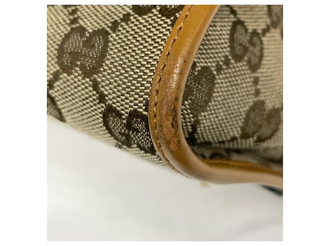 Borsa a Tracolla Gucci Linea Jackie Motivo GG Marrone Beige - vista 3