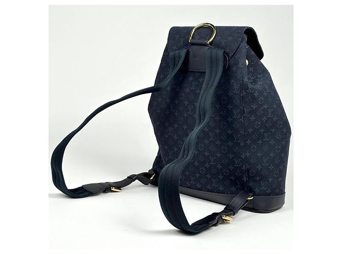 Zaino Louis Vuitton Montsouris GM Blu - vista 2