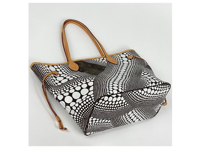 Borsa Tote Louis Vuitton Neverfull MM Marrone Bianco - vista 2