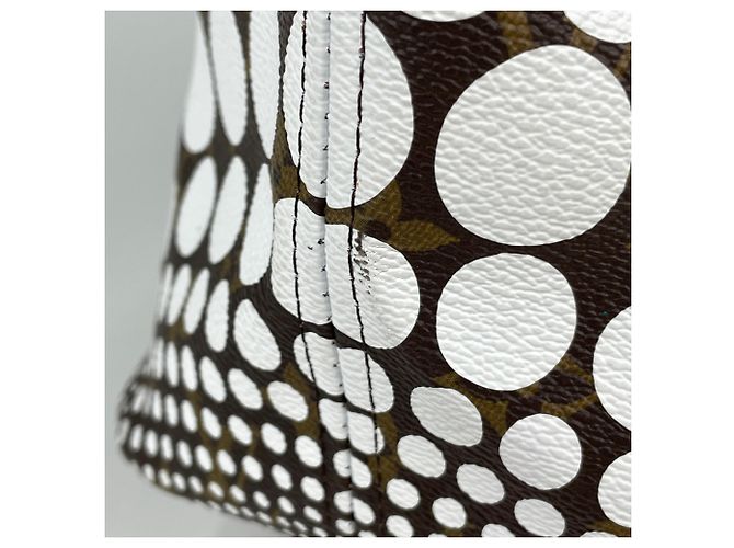 Borsa Tote Louis Vuitton Neverfull MM Marrone Bianco - vista 4