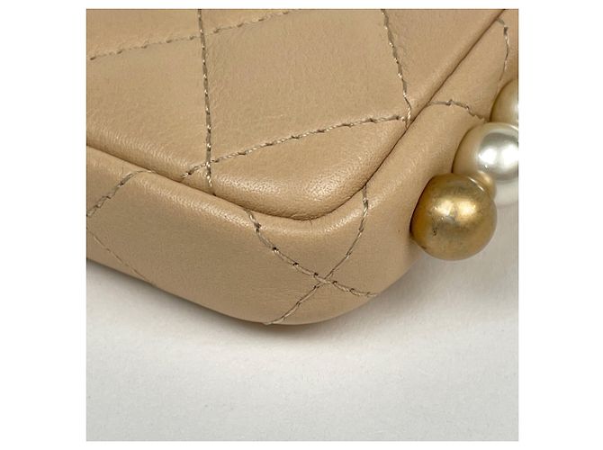 Borsa a tracolla Chanel Beige Matelassé - vista 3