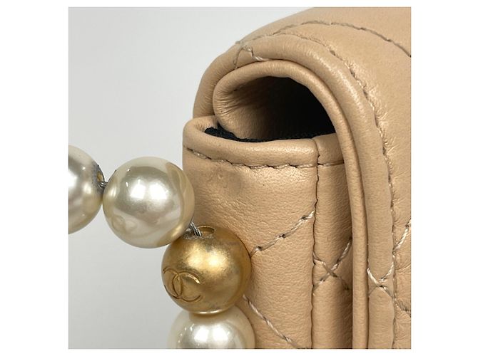 Borsa a tracolla Chanel Beige Matelassé - vista 4