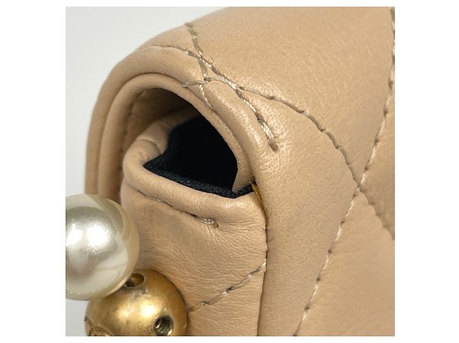 Borsa a tracolla Chanel Beige Matelassé - vista 5