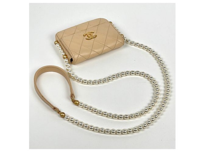 Borsa a tracolla Chanel Beige Matelassé - vista 6