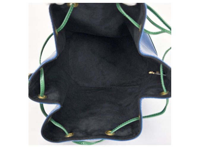 Noe Borsa a tracolla Louis Vuitton Noé Blu Verde - vista 8