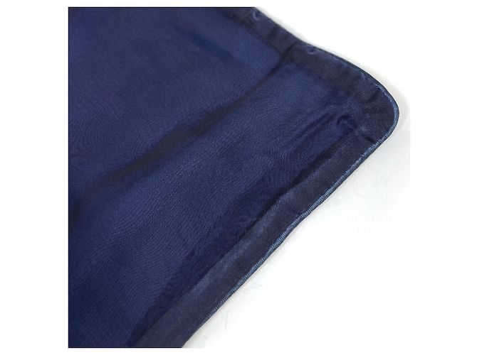 Louis Vuitton Monogram Schal aus Samt, Rayon und Seide Marineblau - Ansicht 3