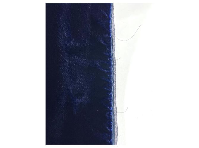 Louis Vuitton Monogram Schal aus Samt, Rayon und Seide Marineblau - Ansicht 4