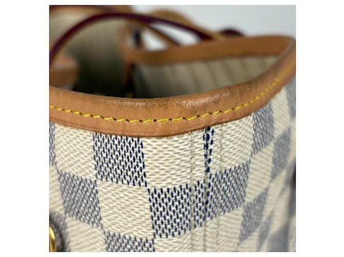 Borsa Tote Louis Vuitton Neverfull MM Bianco - vista 5
