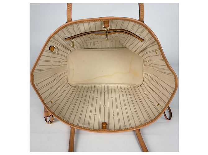 Borsa Tote Louis Vuitton Neverfull MM Bianco - vista 8