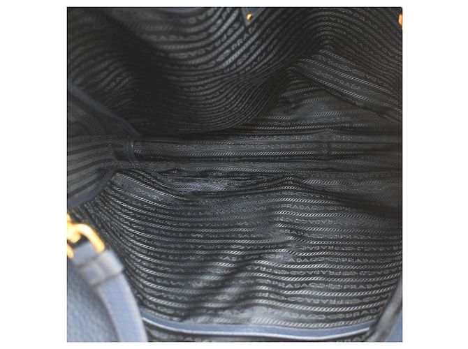 Borsa Shopper Convertibile Prada Vitello Daino Large Blu navy - vista 5
