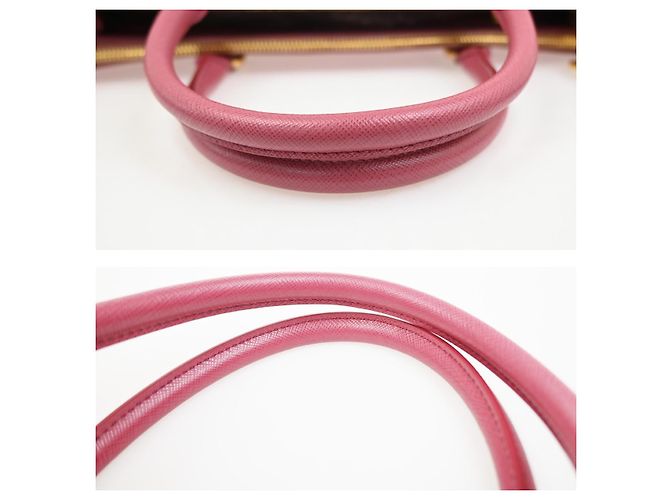 Prada Double Zip Lux Convertible Tote Saffiano Leather XL Rosa - vista 7