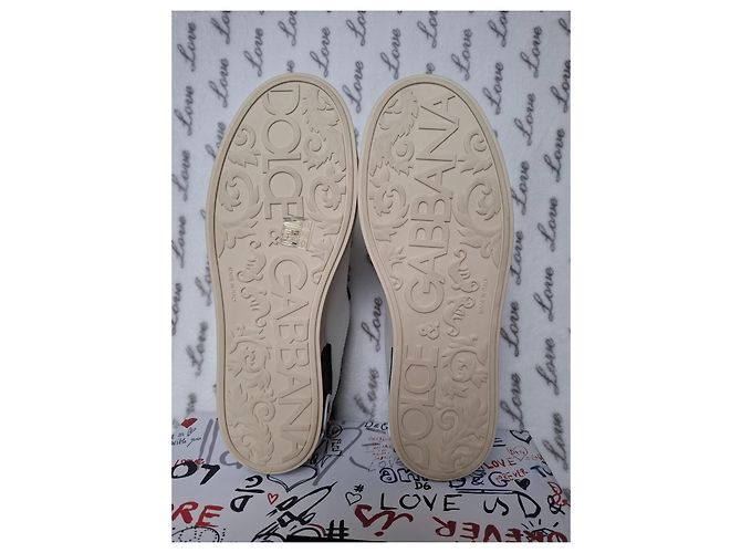 Dolce & Gabbana Sneakers Portofino Nero Bianco Beige - vista 9