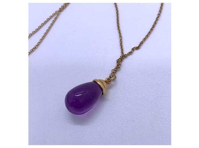 Collana con Pendente Tiffany & Co. Waterdrop Bullet Ametista in Oro 18K D'oro - vista 3