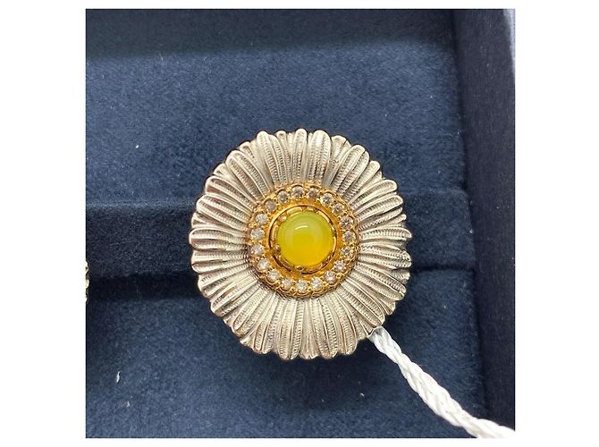 Buccellati Blossoms Ohrringe aus Silber, Diamanten und Karneol - Ansicht 5