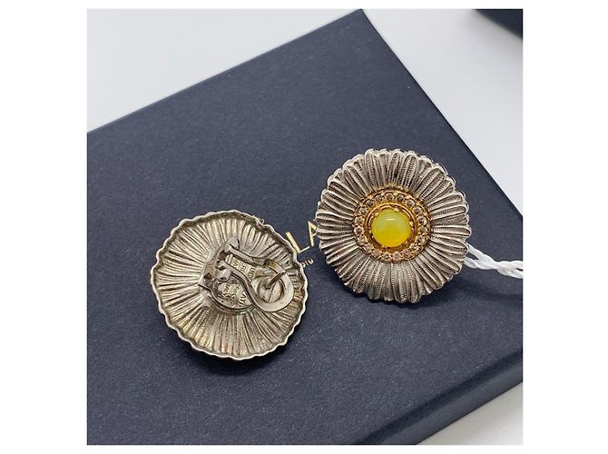 Buccellati Blossoms Ohrringe aus Silber, Diamanten und Karneol - Ansicht 6