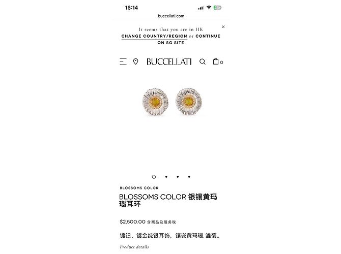 Buccellati Blossoms Ohrringe aus Silber, Diamanten und Karneol - Ansicht 9