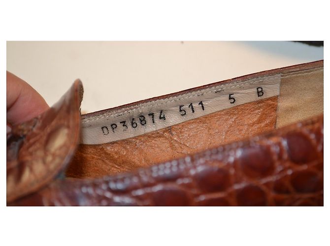 Mocassini Salvatore Ferragamo in coccodrillo marrone - vista 7