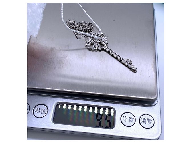 Collana Tiffany & Co. Victoria Key in Oro Bianco e Diamanti Argento - vista 4