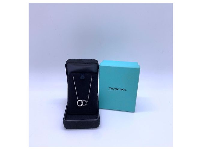 Collana Tiffany & Co. Charma Doppio Anello Diamanti Oro Bianco 18k Argento - vista 3