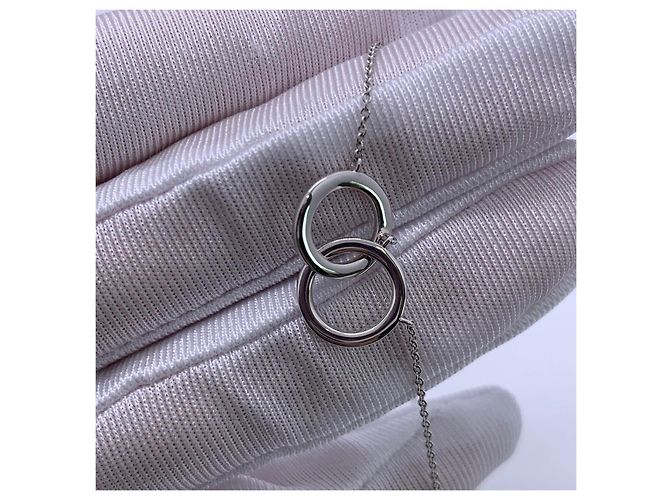 Collana Tiffany & Co. Charma Doppio Anello Diamanti Oro Bianco 18k Argento - vista 8