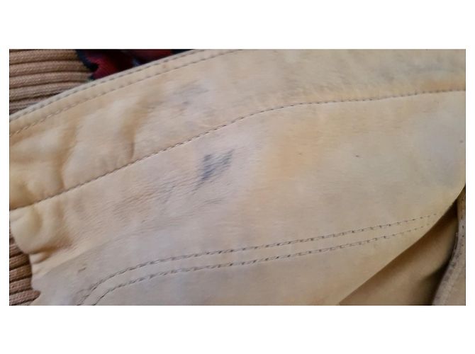 Timberland Herren Bomberjacke Beige Leder Braun Mehrfarben - Ansicht 4