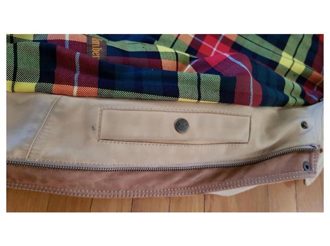Timberland Herren Bomberjacke Beige Leder Braun Mehrfarben - Ansicht 6