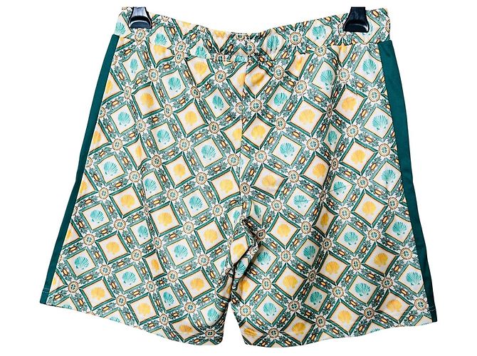 Autre Marque Drôle de Monsieur gemusterte Shorts Weiß Grün Gelb - Ansicht 2