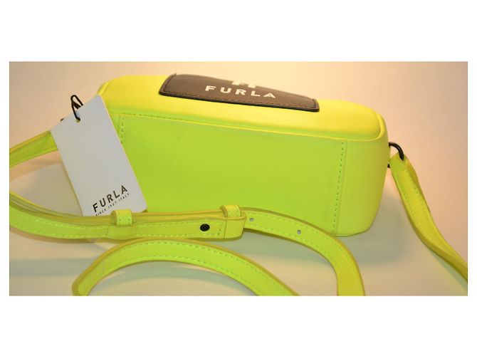 Borsa a tracolla Furla in pelle giallo neon - vista 4