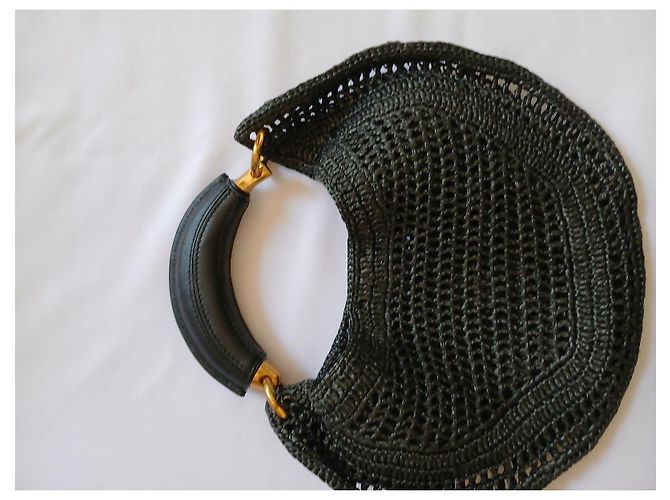Borsa Chloé in paglia intrecciata nera e pelle Nero - vista 4