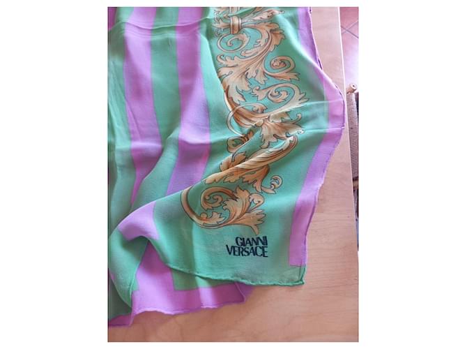 Versace Gianni Versace Seidentuch Pink Golden Grün - Ansicht 3